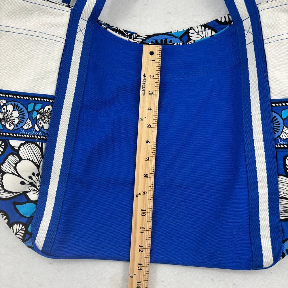Vera Bradley Tote Blue Bayou Large Open Top Shoulder Bag Beach Travel Weekend - Picture 11 of 12